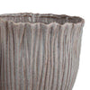 Decorative Planter Set of 2 | Ribbed Texture Gray Ceramic Body BM334872