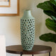 Kolo Decorative Vase | Perforated Design | 25" Green Ceramic Body