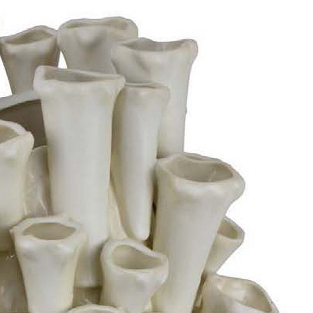 Cior Decorative Vase | Coral Shape Design | 18’’ White Ceramic Body BM334880