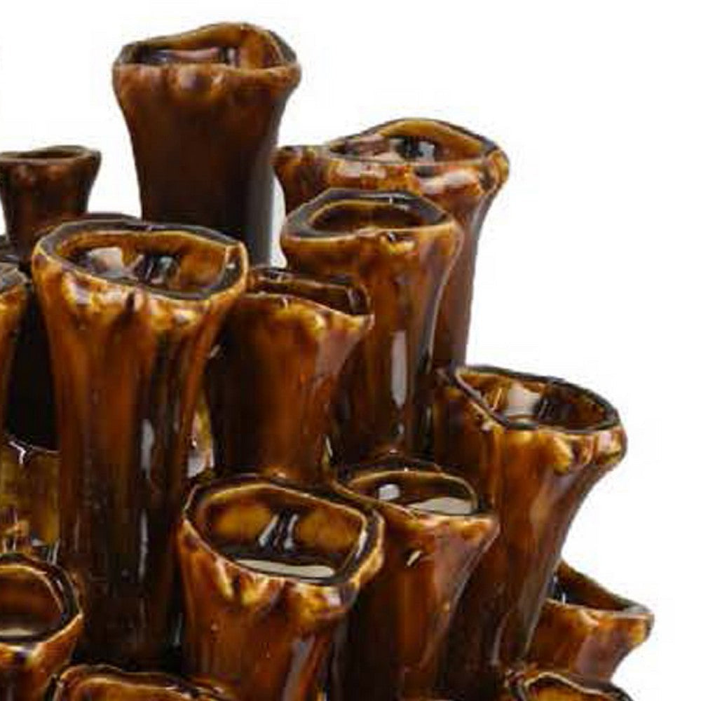 Cior Decorative Vase | Coral Shape | 18’’ Gray and Brown Ceramic BM334882