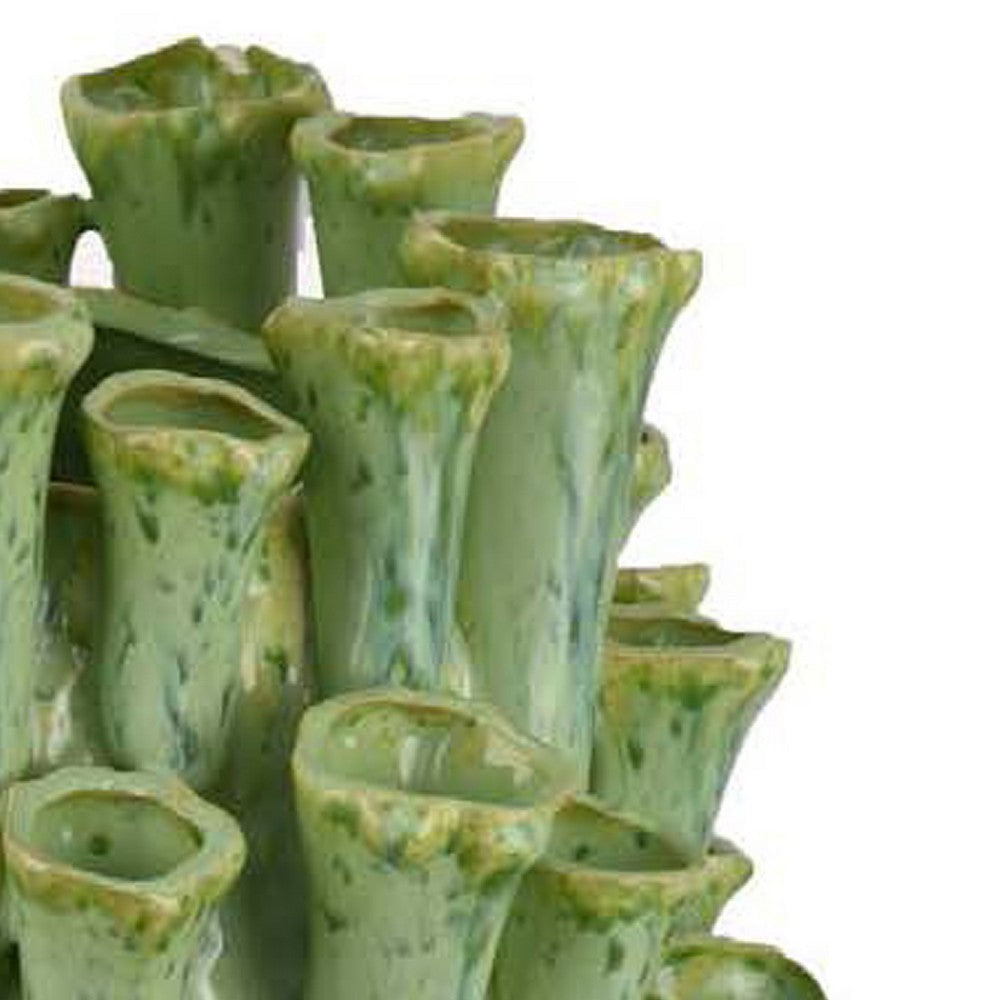 Cior Decorative Vase | Coral Shape Design | 18’’ Green Ceramic Body BM334884