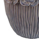 Decorative Planter | 13’’ Ribbed Seashell Design | Purple Ceramic BM334889