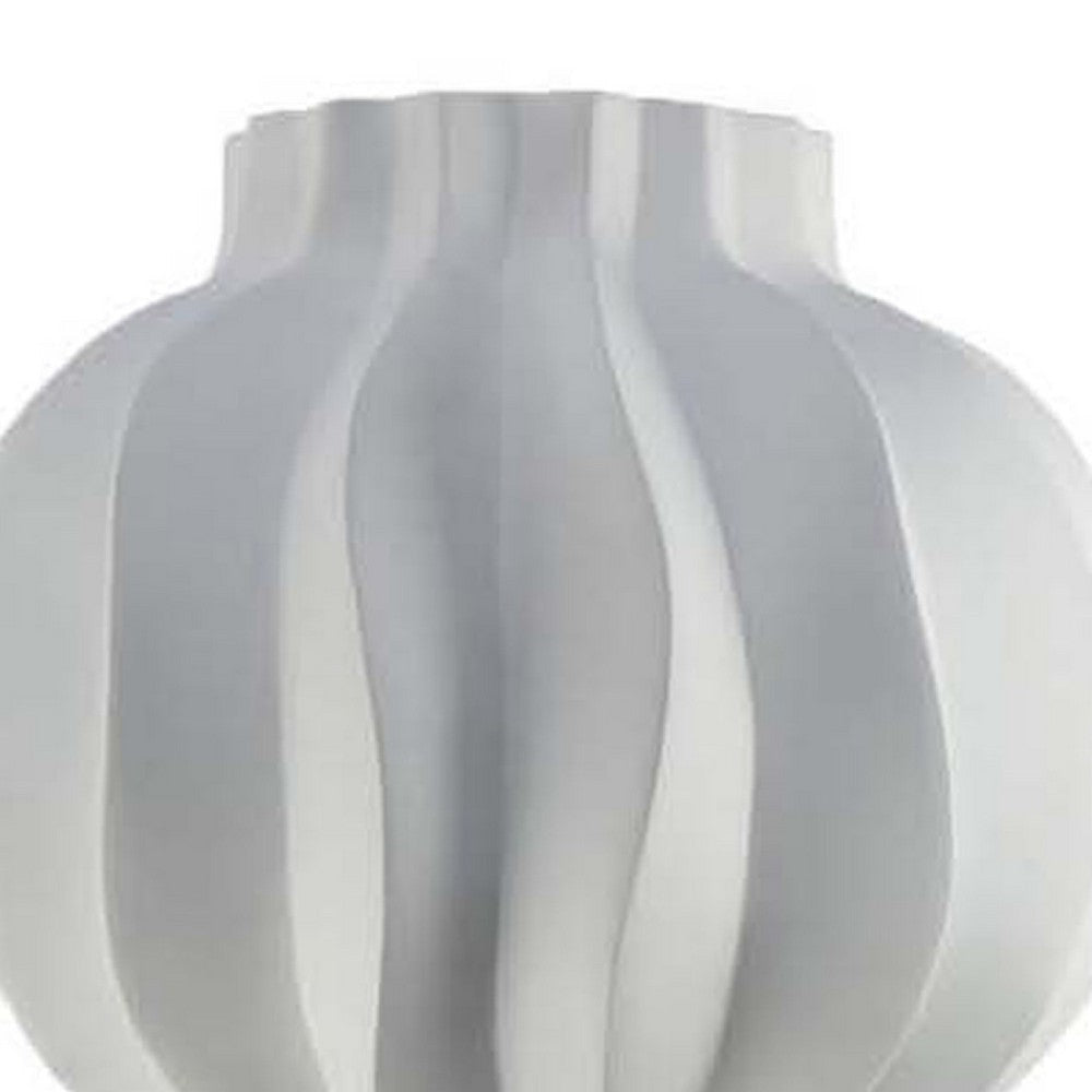 Samo Decorative Vase | Textured Body w Bulb Top | 37’’ White Resin BM334892