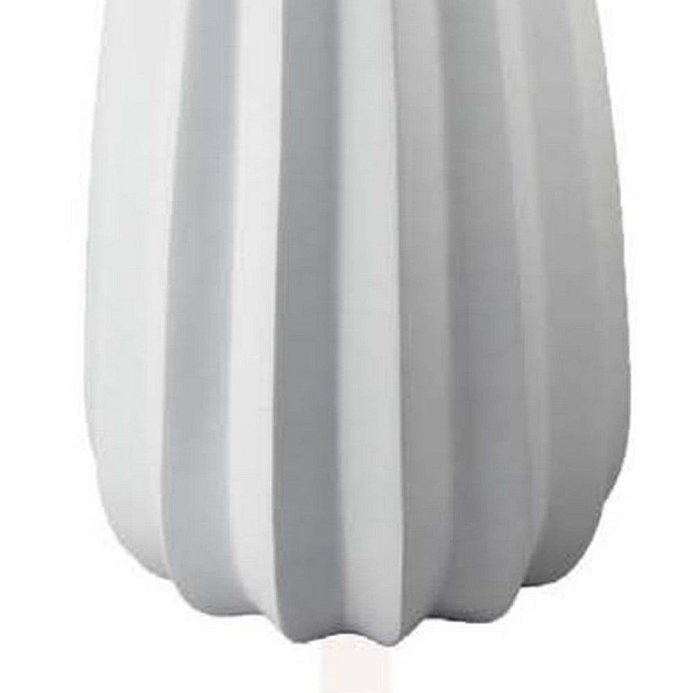 Samo Decorative Vase | Textured Body w Bulb Top | 37’’ White Resin BM334892