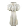 Samo Decorative Vase | Textured Body | Bulb Accent | 18" White Resin