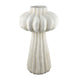 Samo Decorative Vase | Textured Body | Bulb Accent | 18" White Resin