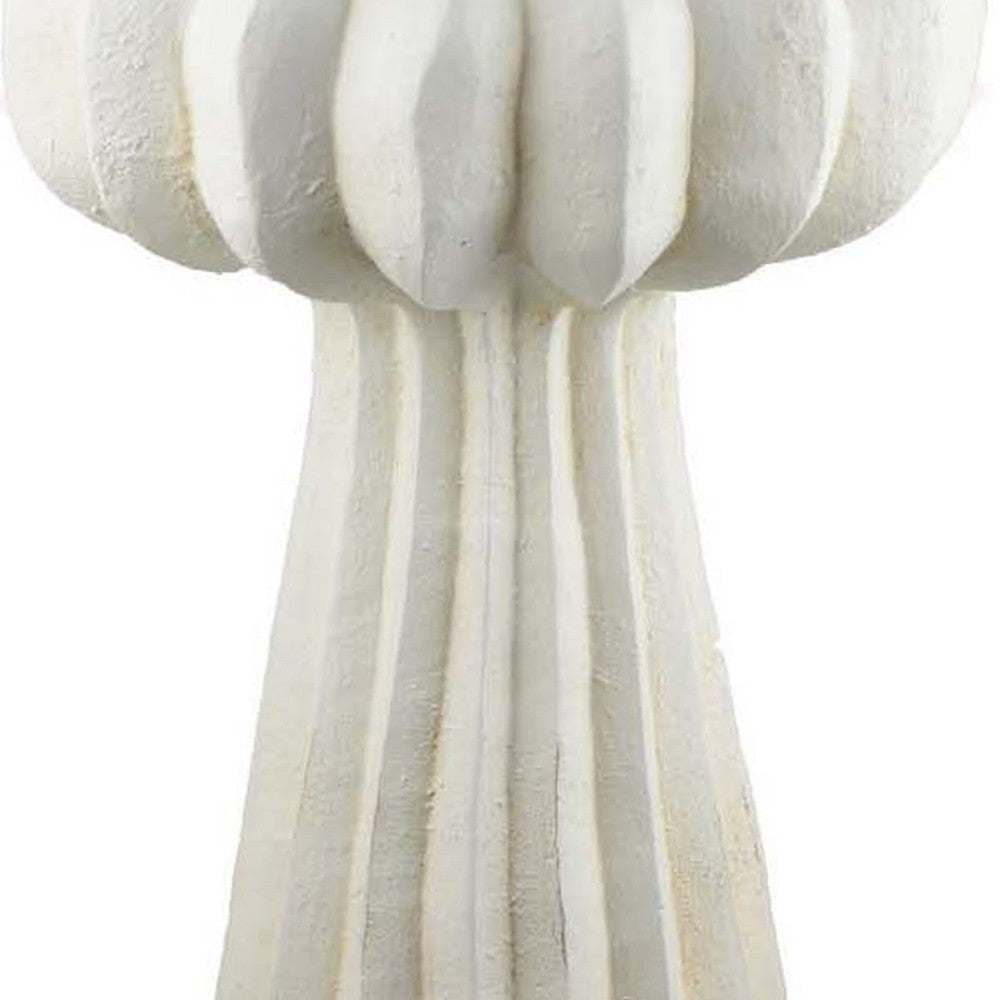 Samo Decorative Vase | Textured Body | Bulb Accent | 18’’ White Resin BM334893