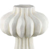 Samo Decorative Vase | Textured Body | Bulb Accent | 18’’ White Resin BM334893