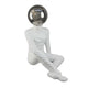 Accent Decor Statuette | 14" White Resin Body | Sitting Astronaut