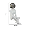 Accent Decor Statuette | 14’’ White Resin Body | Sitting Astronaut BM334896