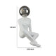 Accent Decor Statuette | 14’’ White Resin Body | Sitting Astronaut BM334896