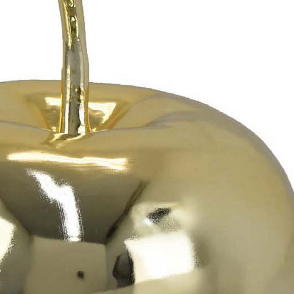Masu Tabletop Accent Decor | 16’’ Apple Design | Gold Resin Body