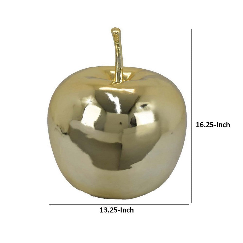 Masu Tabletop Accent Decor | 16’’ Apple Design | Gold Resin Body