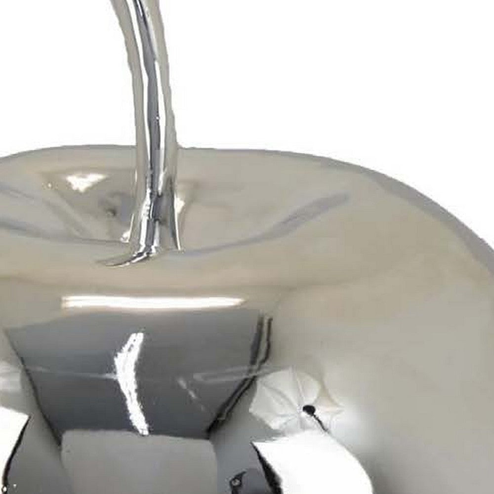 Masu Tabletop Accent Decor | 16’’ Apple Design | Silver Resin Body
