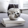 Masu Tabletop Accent Decor | 16" Apple Design | Silver Resin Body