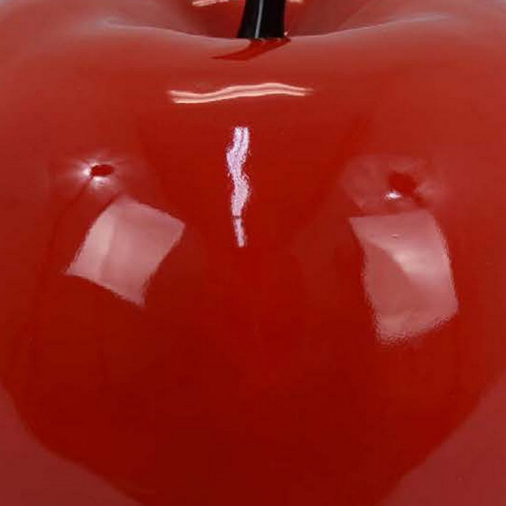 Masu Tabletop Accent Decor | 16’’ Apple Design Glossy Red Resin Body