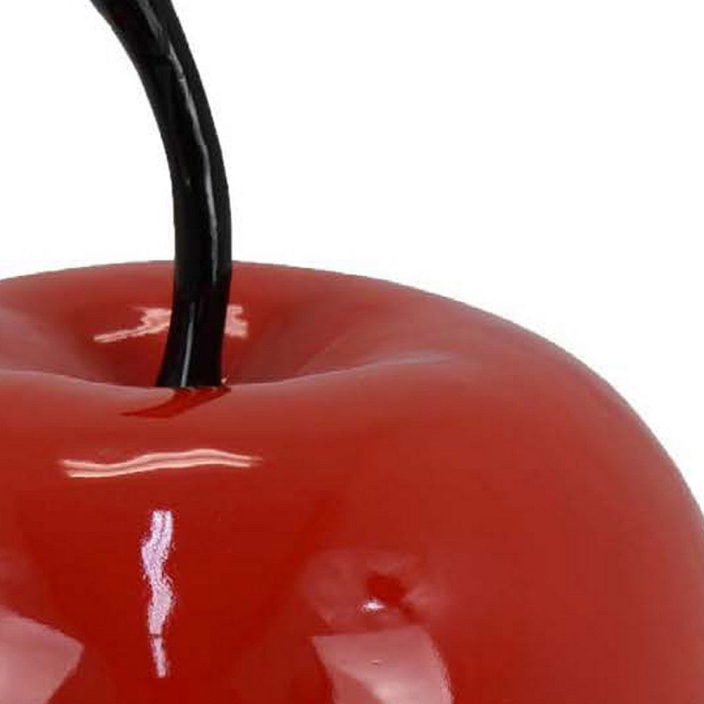 Masu Tabletop Accent Decor | 16’’ Apple Design Glossy Red Resin Body