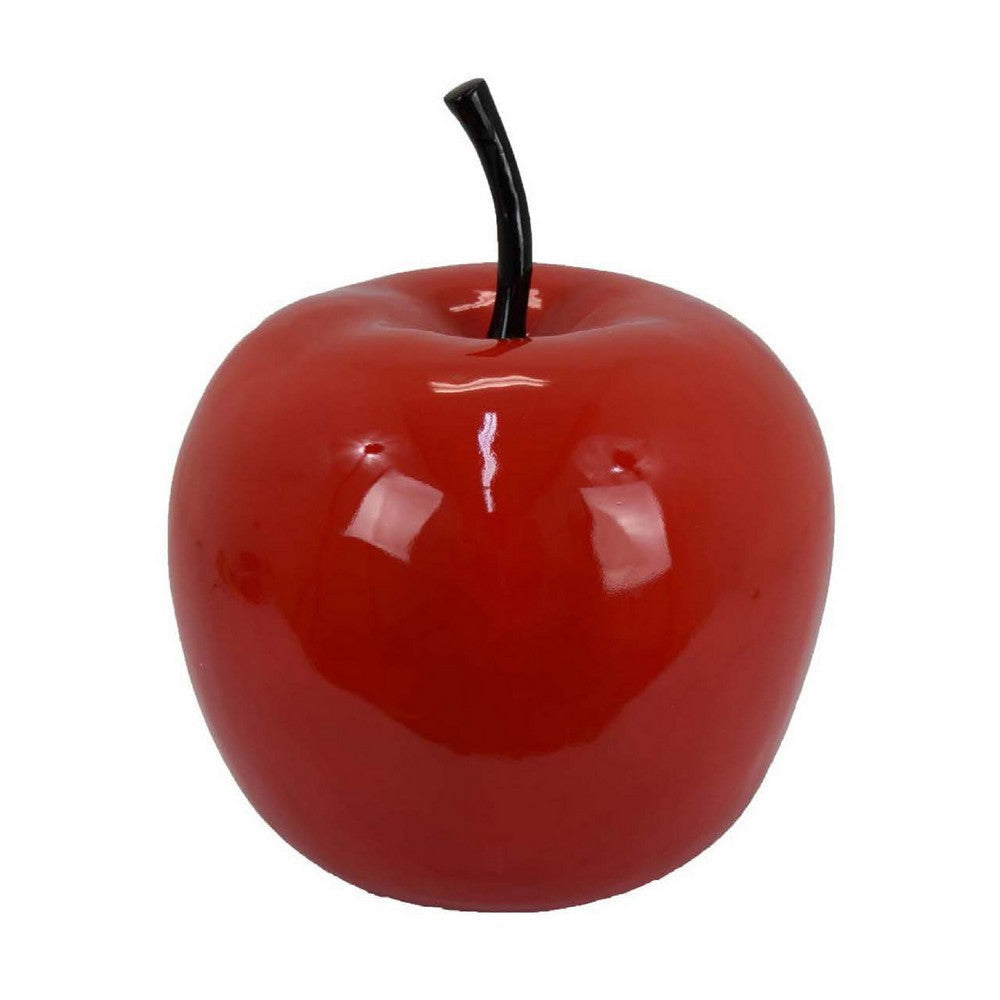 Masu Tabletop Accent Decor | 16" Apple Design Glossy Red Resin Body