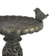 Niam Bird Bath Sculpture | 26’’ Dark Gray Resin | Scrolled Details