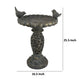 Niam Bird Bath Sculpture | 26’’ Dark Gray Resin | Scrolled Details