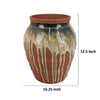 Hino Decorative Vase | Dripping Paint Texture | 13" Brown Ceramic