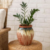 Hino Decorative Vase | Dripping Paint Texture | 13" Brown Ceramic