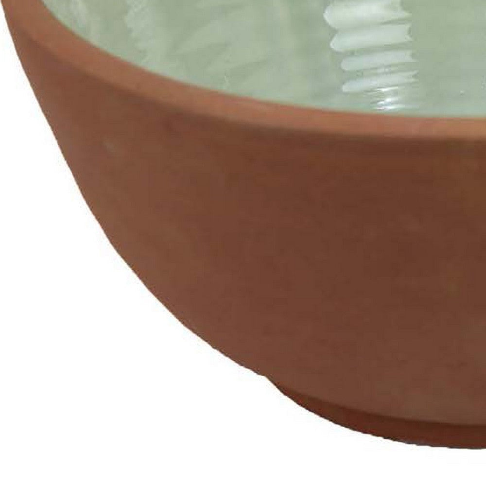 Hino Decorative Bowl | 14’’ Dripping Paint Texture | Brown Ceramic BM334906