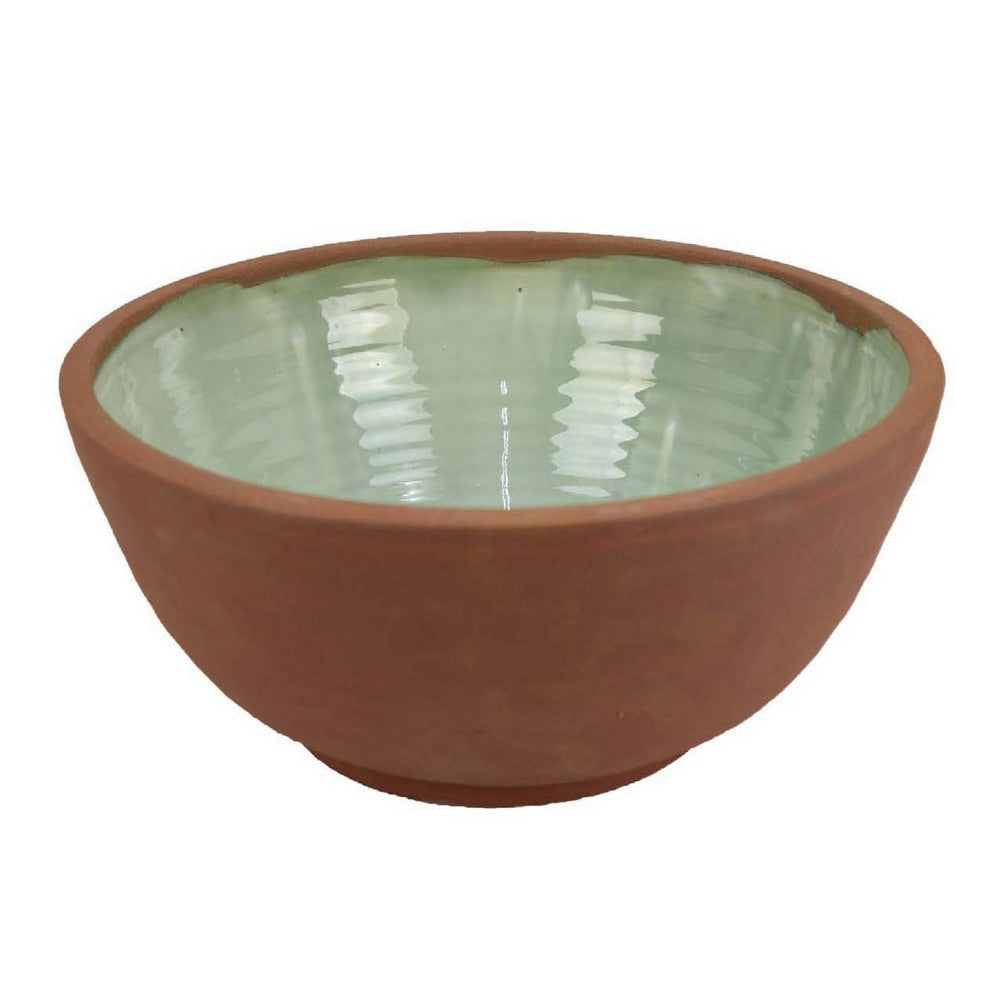 Hino Decorative Bowl | 14" Dripping Paint Texture | Brown Ceramic