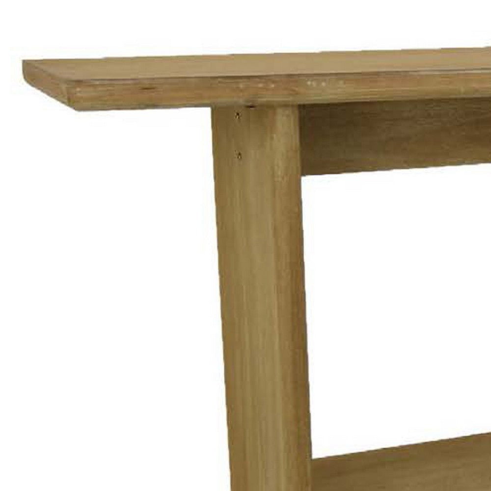 Console Table | Long Rectangular Top | 1 Shelf | 71’’ Light Brown Wood BM334910
