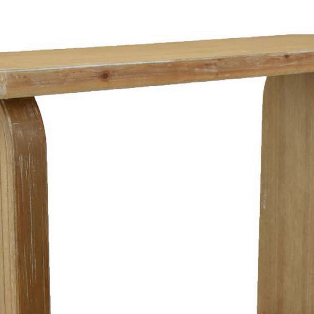 Console Table | Rounded Edge Top with Arch Legs | 55’’ Brown Wood BM334911