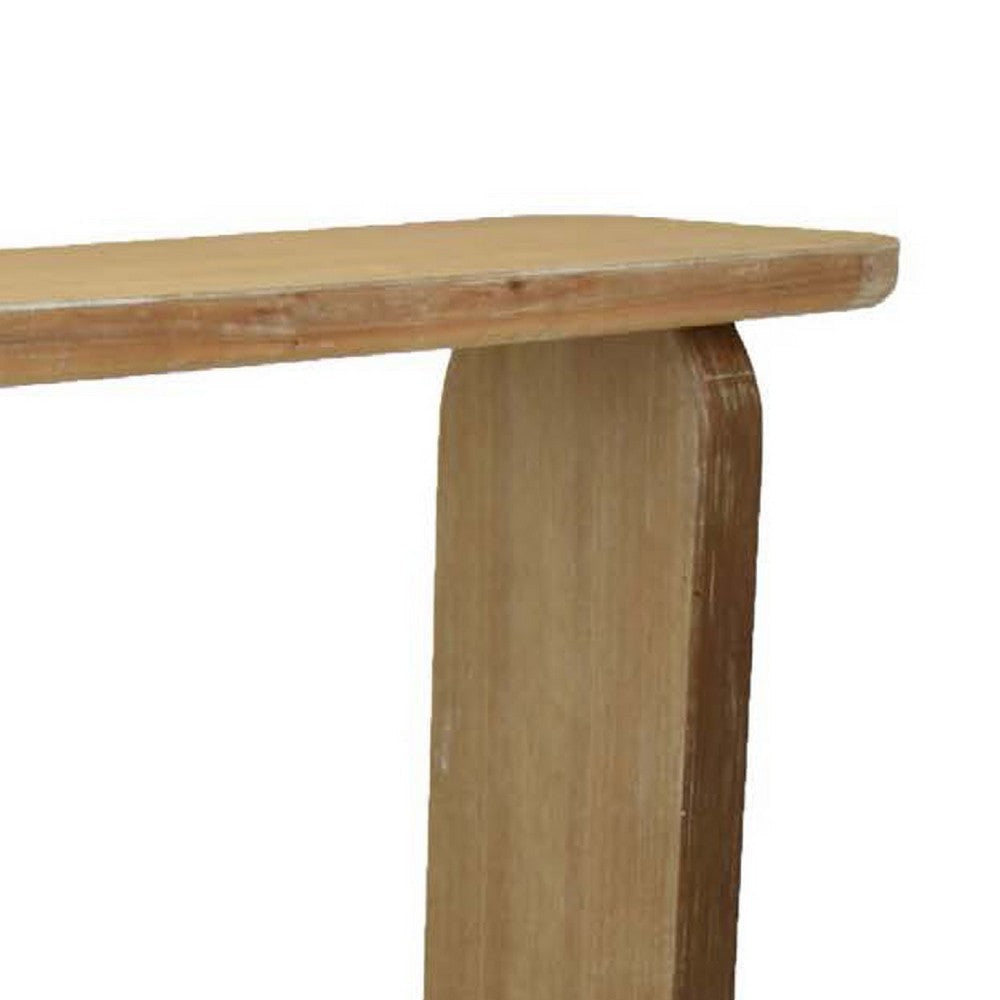 Console Table | Rounded Edge Top with Arch Legs | 55’’ Brown Wood BM334911