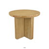 Round Side End Table | X Shaped Paneled Legs | 24" Brown Wood
