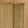 Round Side End Table | X Shaped Paneled Legs | 24’’ Brown Wood BM334913