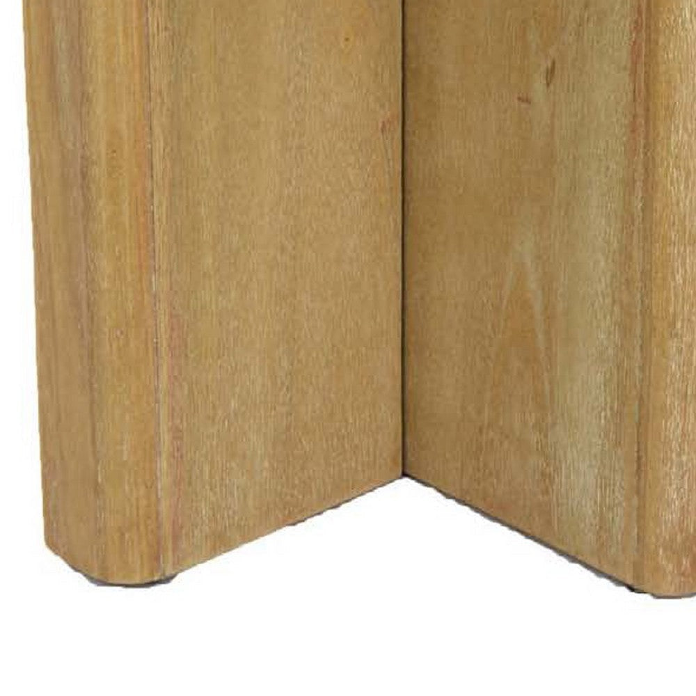 Round Side End Table | X Shaped Paneled Legs | 24’’ Brown Wood BM334913