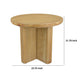 Round Side End Table | X Shaped Paneled Legs | 24’’ Brown Wood BM334913