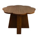 Round Dining Table, Flower Design Top, 45 Inch Brown Wood Body