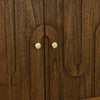 Storage Cabinet Console | 3 Doors | U Shaped Carved 47’’ Brown Wood BM334915