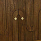 Storage Cabinet Console | 3 Doors | U Shaped Carved 47’’ Brown Wood BM334915