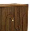 Storage Cabinet Console | 3 Doors | U Shaped Carved 47’’ Brown Wood BM334915