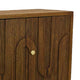 Storage Cabinet Console | 3 Doors | U Shaped Carved 47’’ Brown Wood BM334915