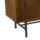 Storage Cabinet Console | 3 Doors | U Shaped Carved 47’’ Brown Wood BM334915
