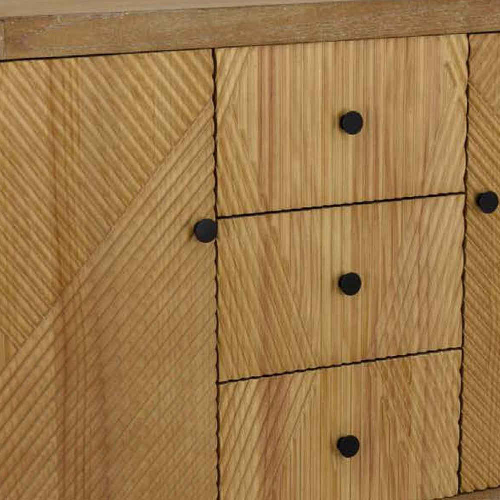 Aki Storage Cabinet Dresser | 3 Drawers and 2 Doors | 47’’ Brown Wood BM334916