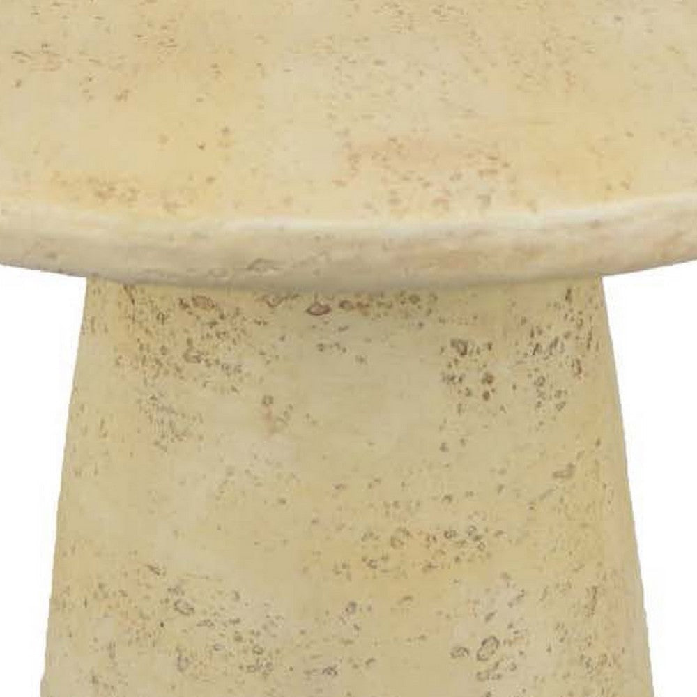 Keki Coffee Table | 24’’ Round | Tapered Off White Resin Body BM334921