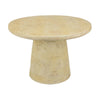 Keki Coffee Table | 24" Round | Tapered Off White Resin Body