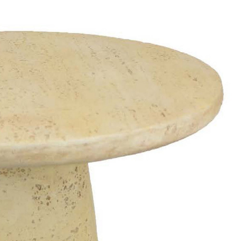 Keki Coffee Table | 24’’ Round | Tapered Off White Resin Body BM334921