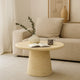 Keki Coffee Table | 24" Round | Tapered Off White Resin Body