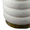 Accent Stool | 18’’ White Fabric Upholstery | Gold Metal Base BM334924
