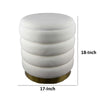 Accent Stool | 18’’ White Fabric Upholstery | Gold Metal Base BM334924