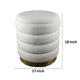 Accent Stool | 18’’ White Fabric Upholstery | Gold Metal Base BM334924