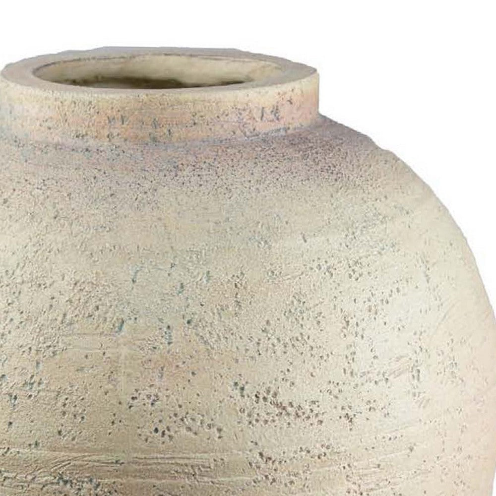 Kilu Decorative Vase | Rugged Texture | 14’’ Metallic Gray Resin BM334936